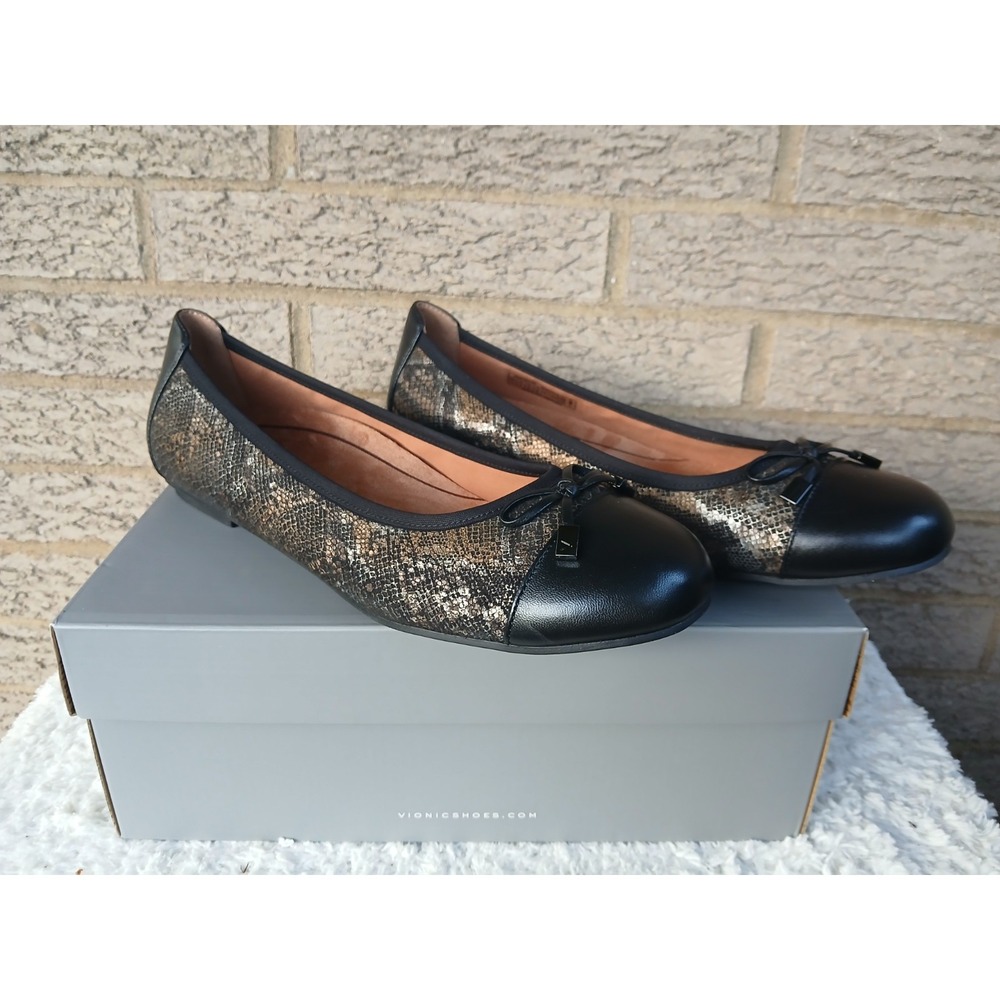 NIB Vionic Women's Minna Spark Snakeskin Print Ballet Flats Sz 11